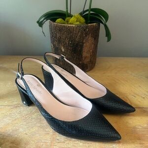 Kate Spade New York Midge Sling kitten heels.  Size 6B Dark Espresso Brown